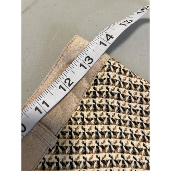 Tan Black Tweed Textured Midi A Line Skirt Sz 27 - Picture 9 of 11